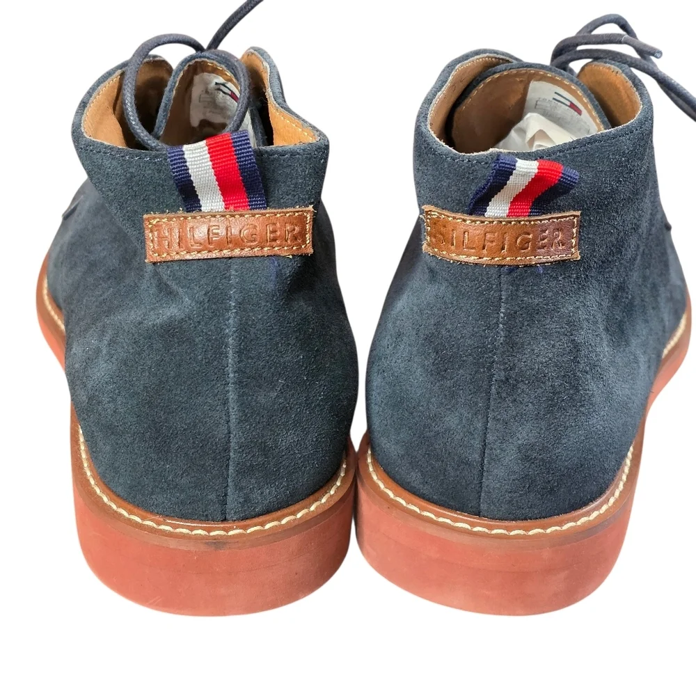 Tommy Hilfiger Men’s Blue Suede Chukka Boots Size 11 Leather Lace Up